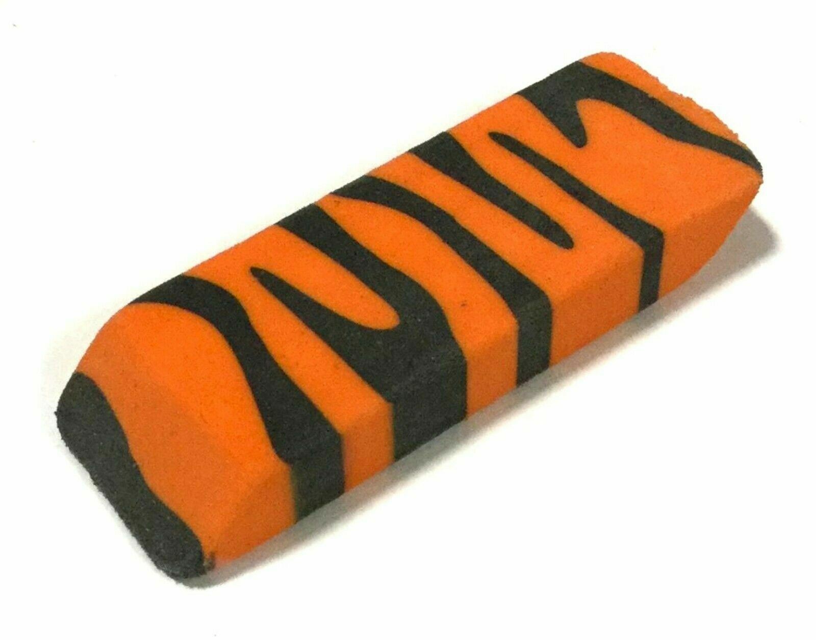 NEW Pentel Animal Print Beveled Eco-Eraser ORANGE/BLACK Tiger BULK 500-pcs