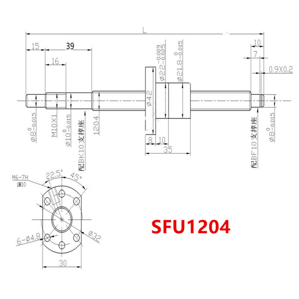 BallScrew SFU1605/SFU1204/SFU2005/2505/1610/1604 End Machine&Housing&Support kit