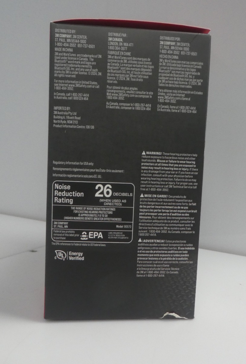 3M WorkTunes Connect Wireless Hearing Protector 90570-DC DAMAGED BOX