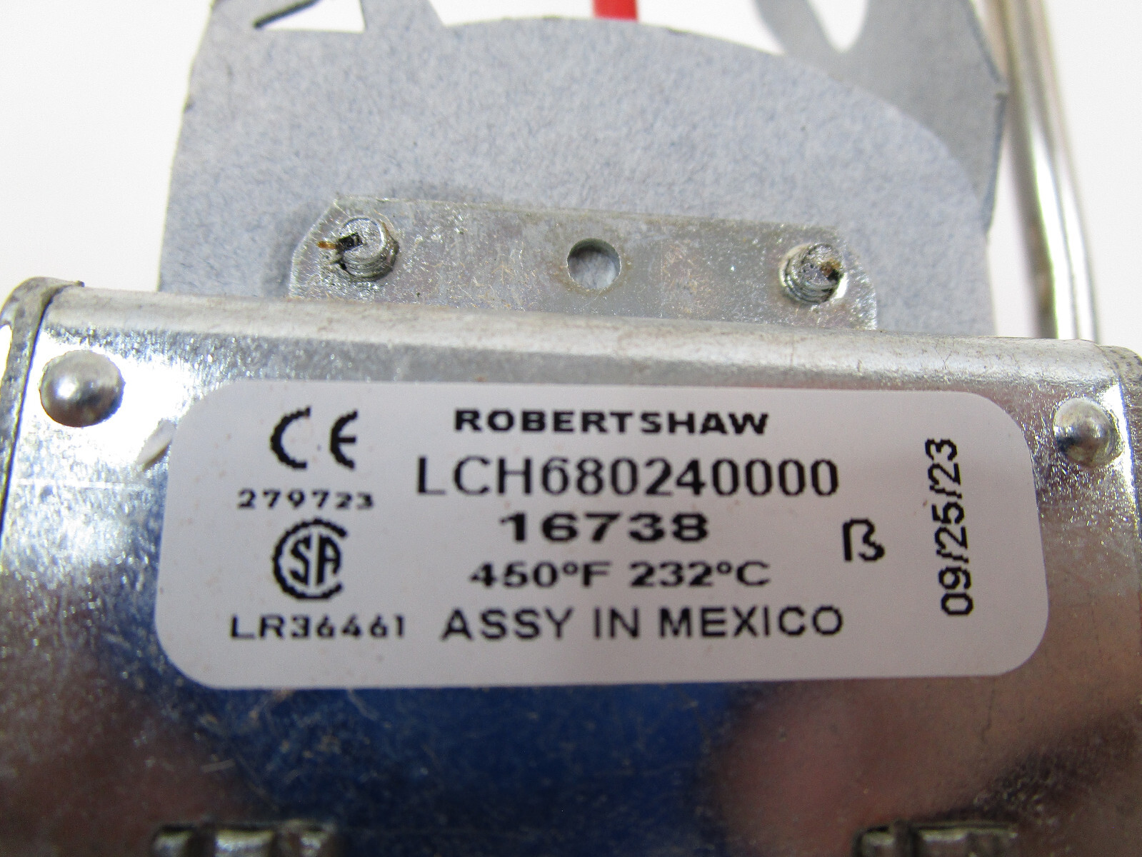 1 ROBERTSHAW LCH680240000 HIGH LIMIT SAFETY CUT OUT FRYER THERMOSTAT 232oC 450F