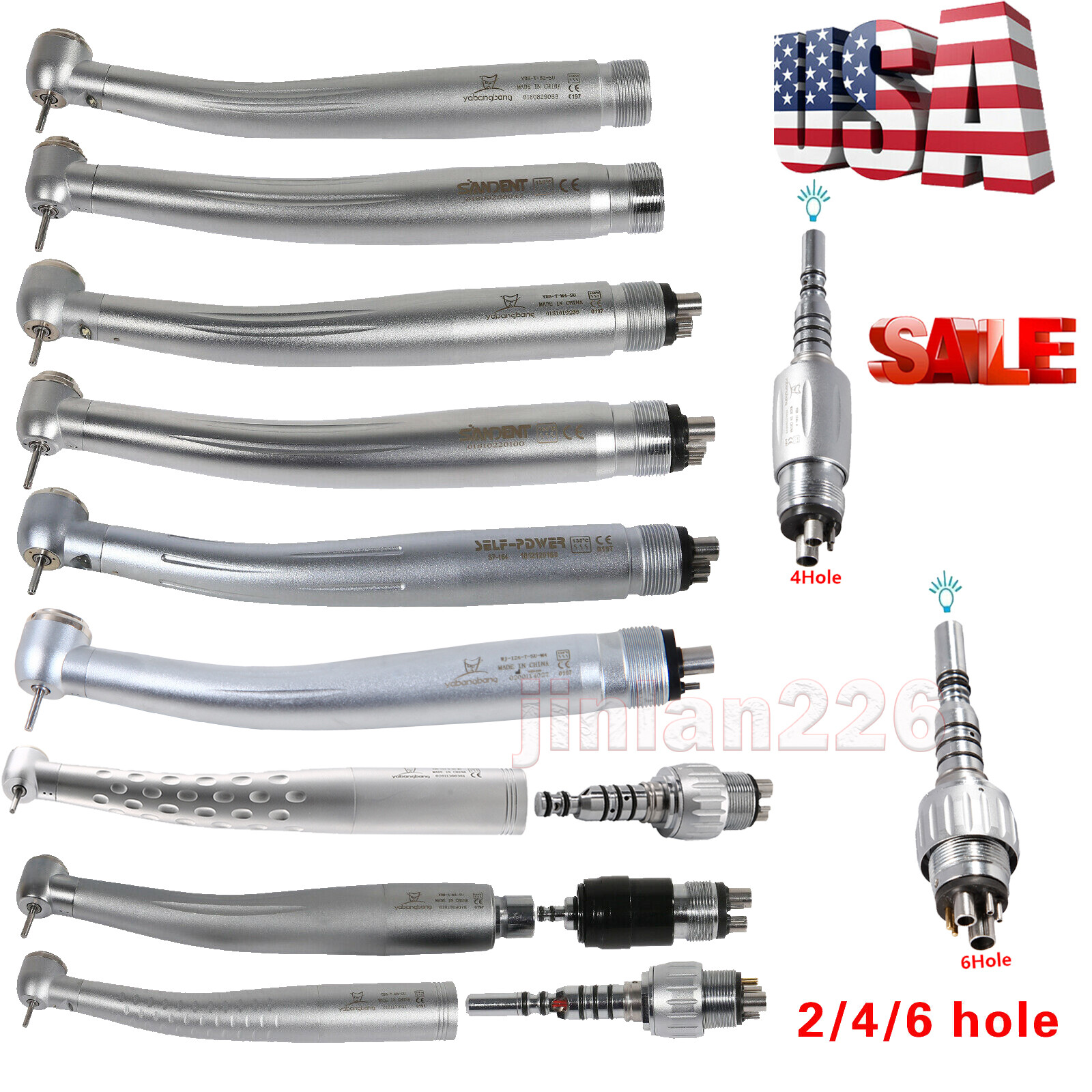 Dental Self-power Fiber Optic LED /E-generator /High Speed Turbine Handpiece