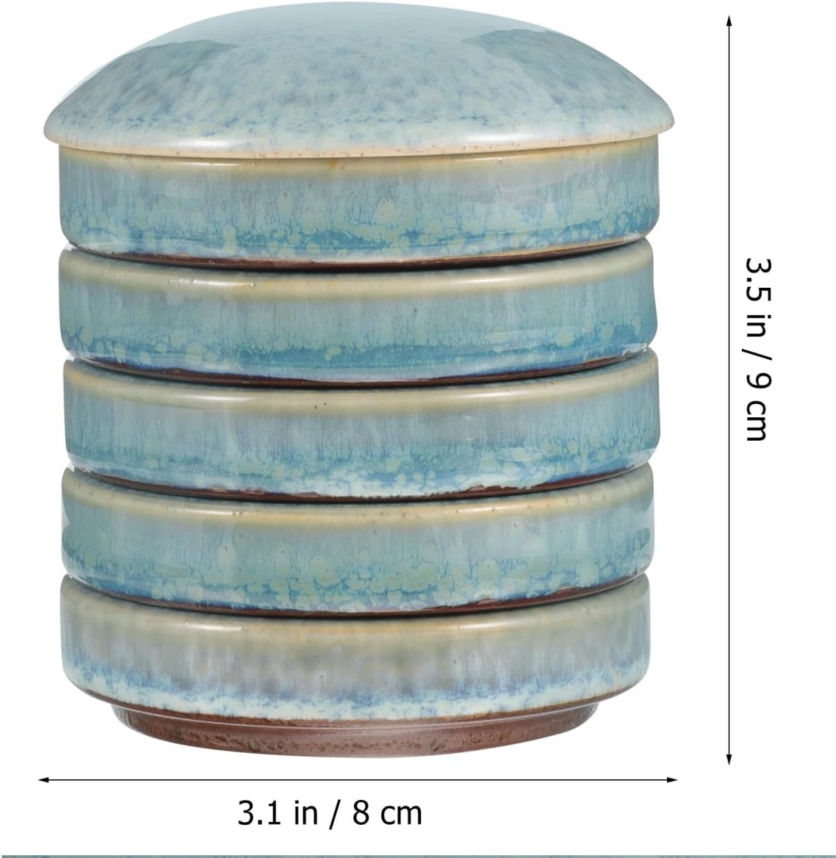 5-Layer Stackable Ceramic Paint Palette, Round Porcelain Watercolor Mixing Trays