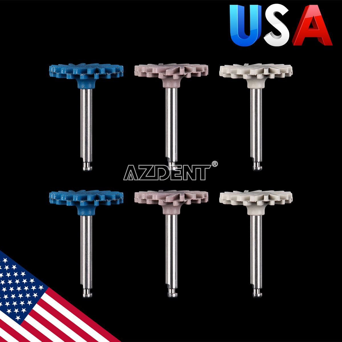 AZDENT Dental Composite Polishing Diamond System RA Disc 14mm Wheel Polisher