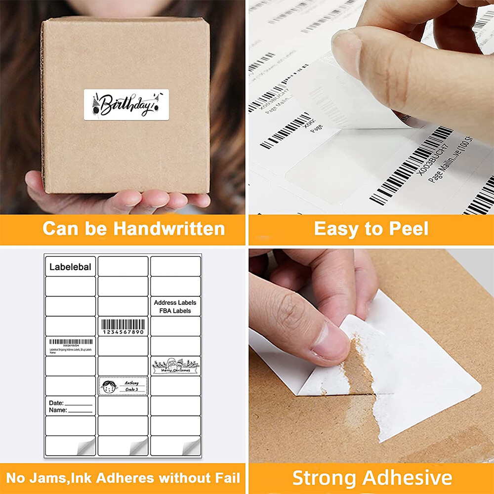 2000 Sheets Shipping Labels 1 x 2 5/8 30Up Adhesive Mailing Address Laser Inkjet