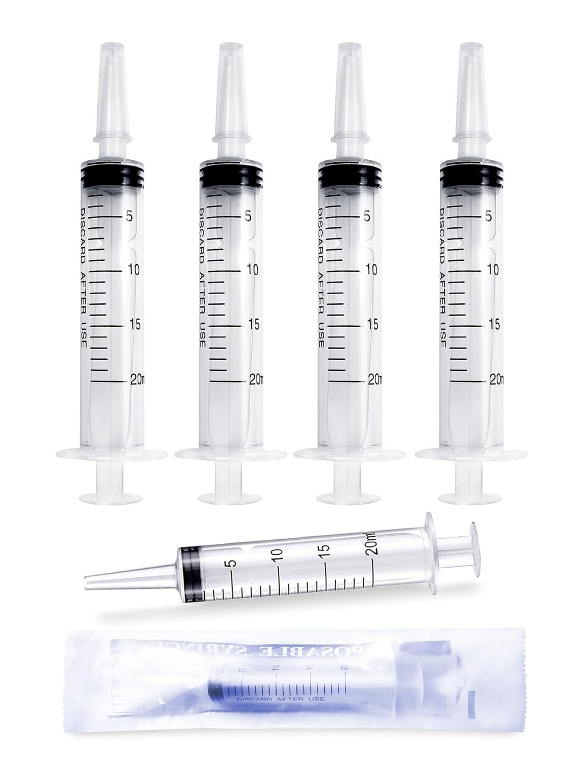 20ml Plastic Syringe 5 Pack, Measuring Tools, Oral, Scientific