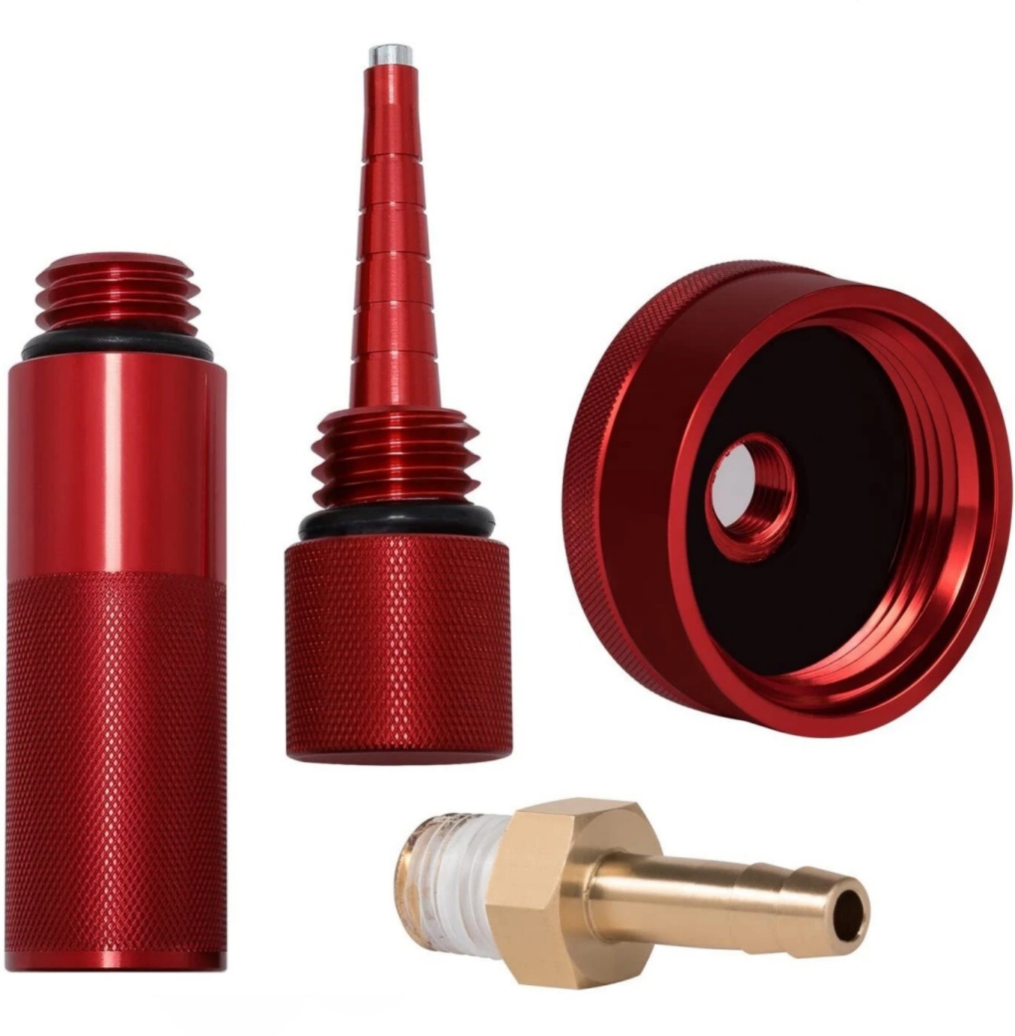 Generator Aluminum Extended Run Gas Cap with Brass Funnel for Honda EU2200i Red