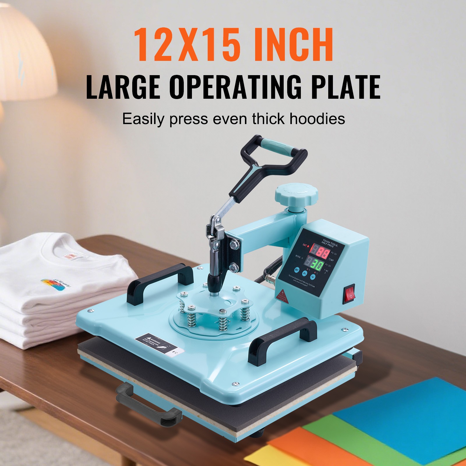 VEVOR Heat Press Machine 12×15 in 2 in 1 Heat Transfer Machine for T-Shirts Hats