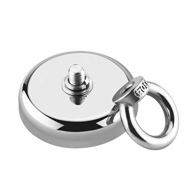 Neodymium Fishing Magnets 2 Pack, 128LBS Pulling Force Strong Round Rare Earth