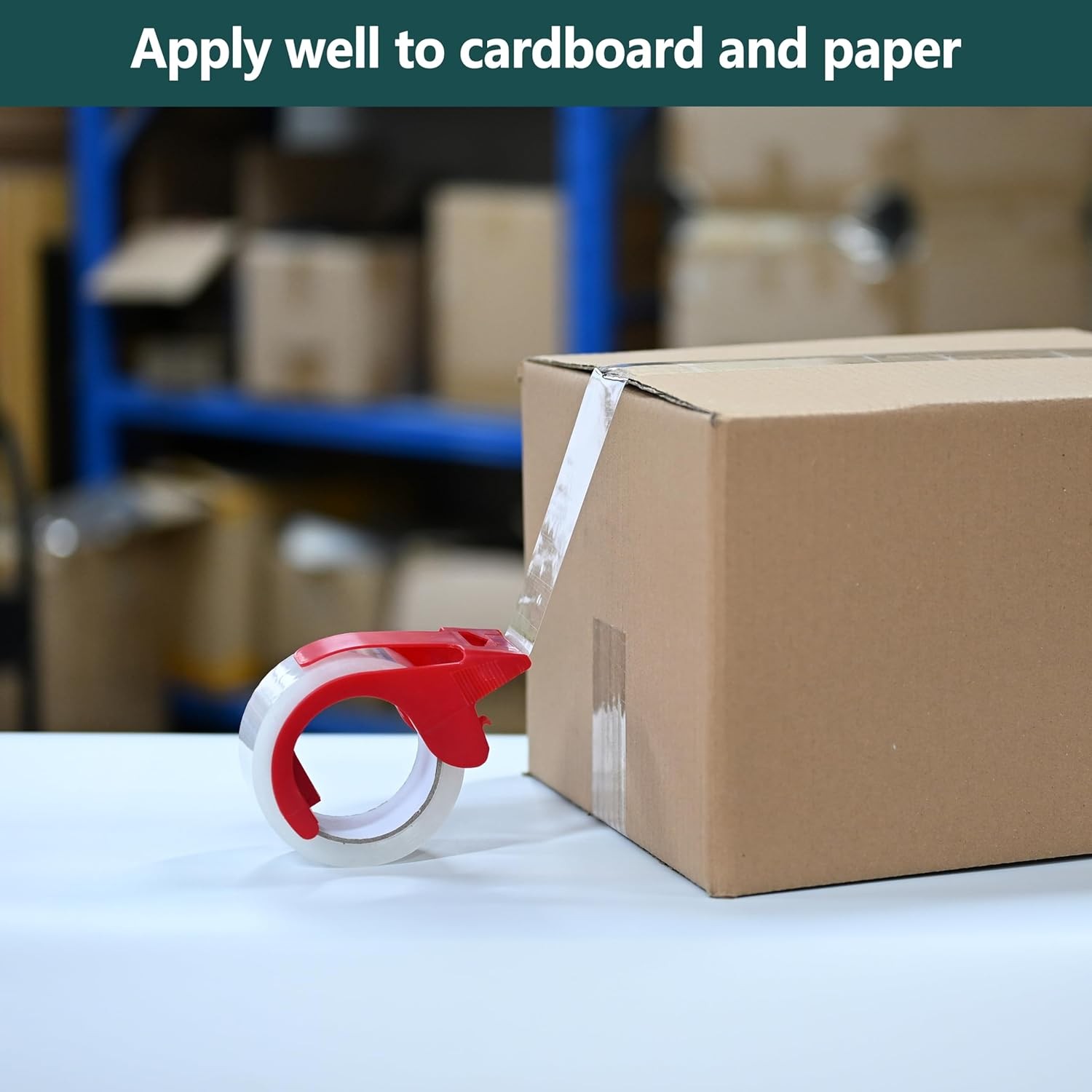6 Rolls Packing Tape Shipping Packaging Box Sealing Tape w/Refillable Dispenser