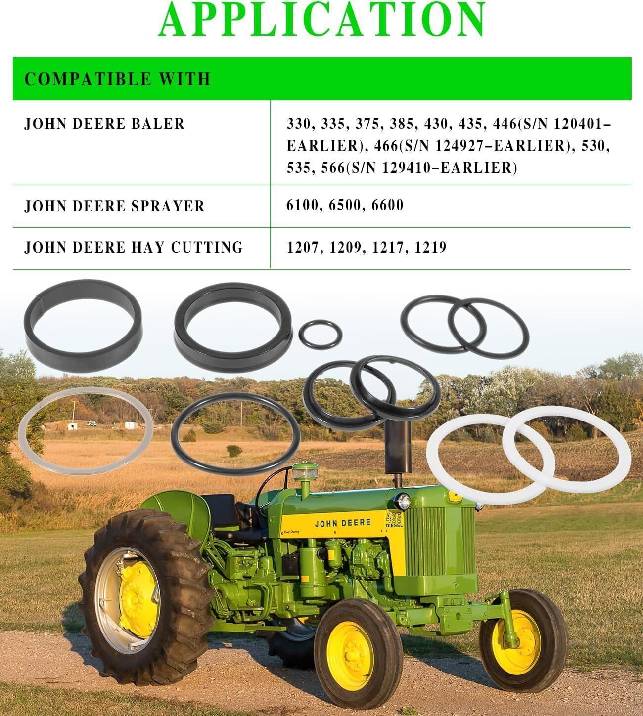 Round Baler Tension Gate Cylinder Seal Kit AE43288 for John Deere 430 530 Rod