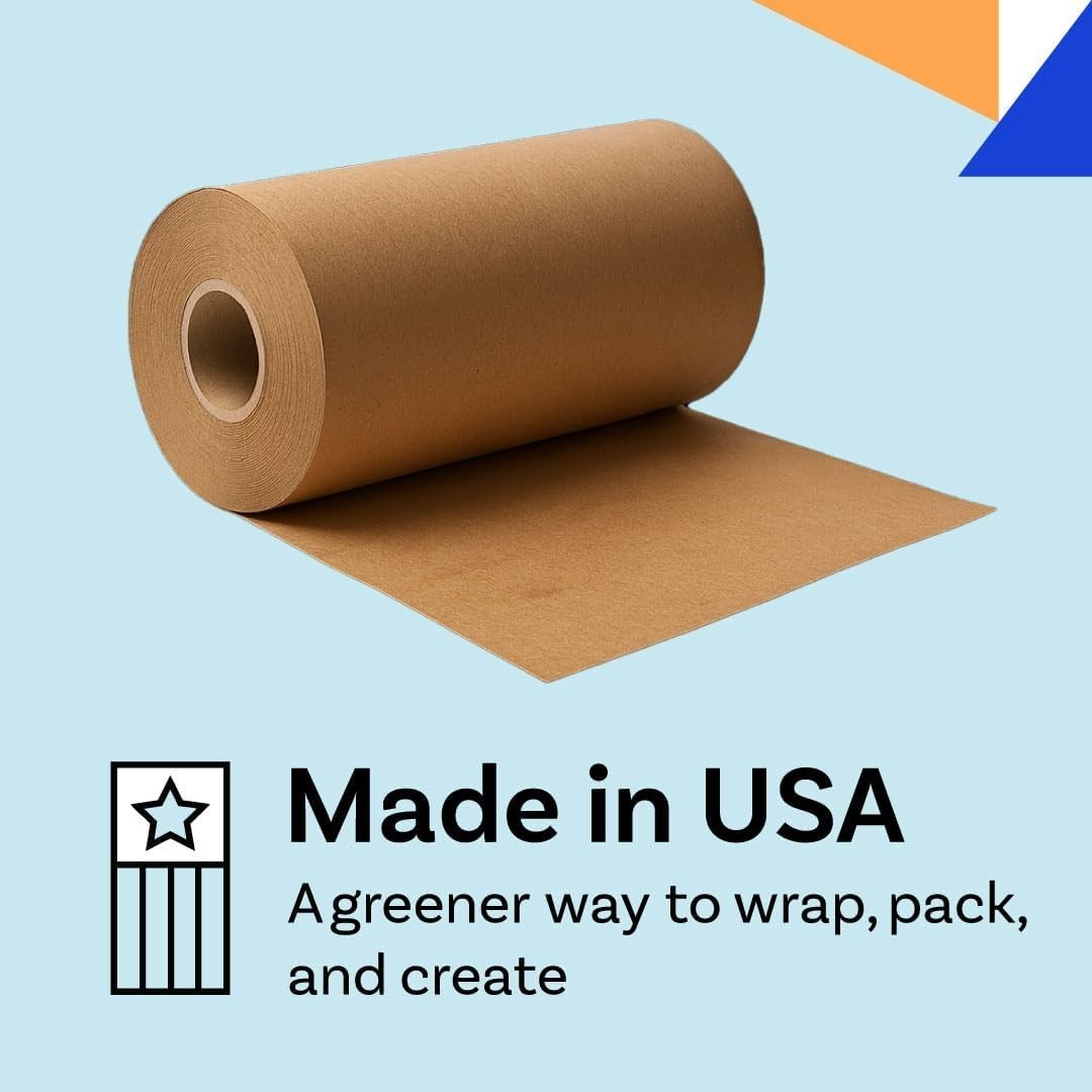 18″ x 1200ft Kraft Paper Roll Brown 30lb USA Made Wrapping Craft Paper