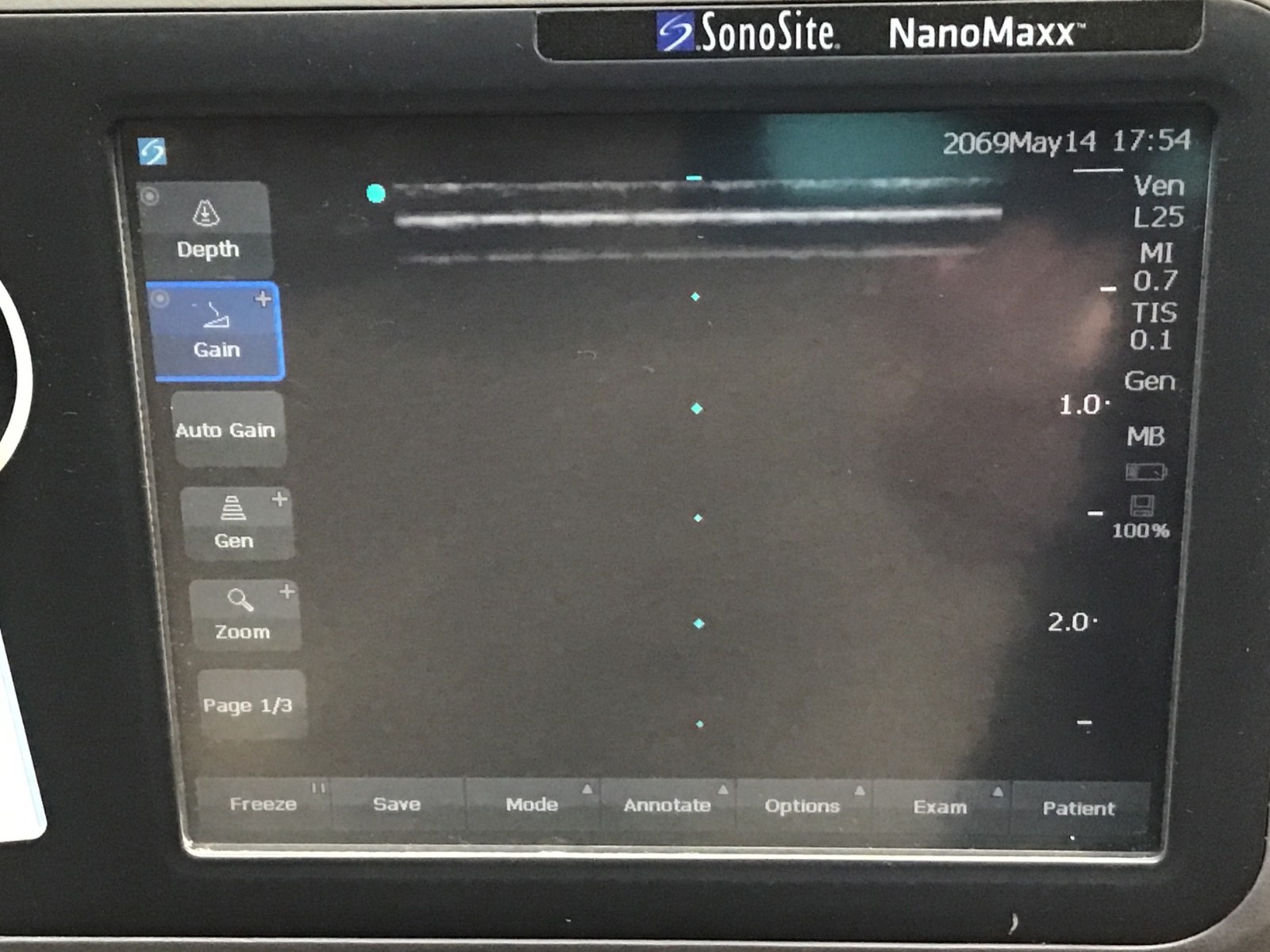 SONOSITE L25N 13-6 MHZ P12092-70 PROBE TESTED