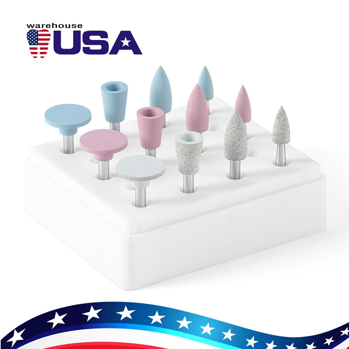 AZDENT Dental Silicone Composite polishing kit RA2.35mm For Low Speed handpiece