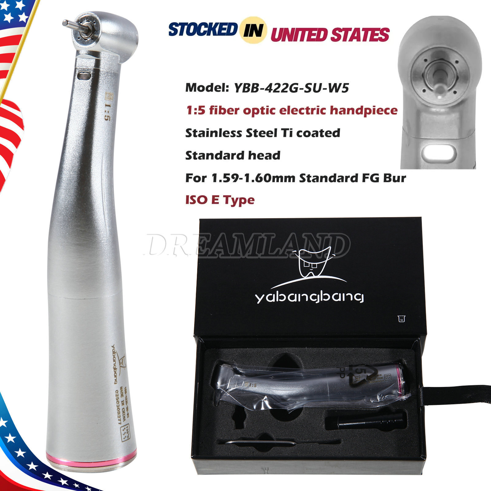 SEASKY Dental High Speed Handpiece /1:5 Increasing Electric Contra Angle Red ds