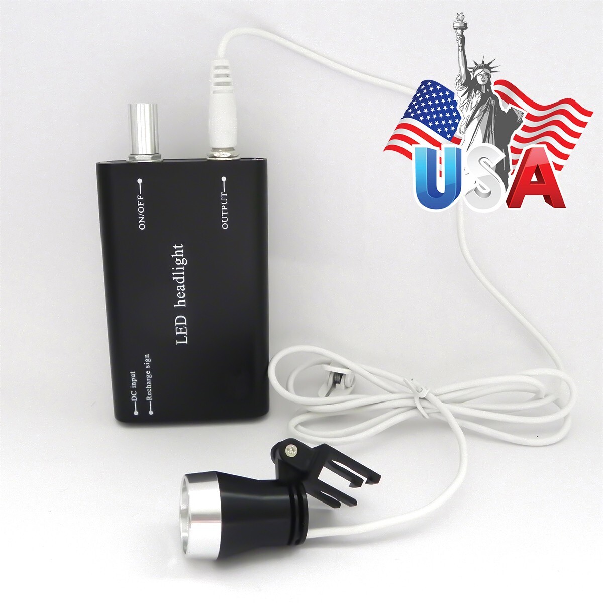 Dental Lab LED Headlight Lamp Use for Surgical Medical Loupe Magnifier Black
