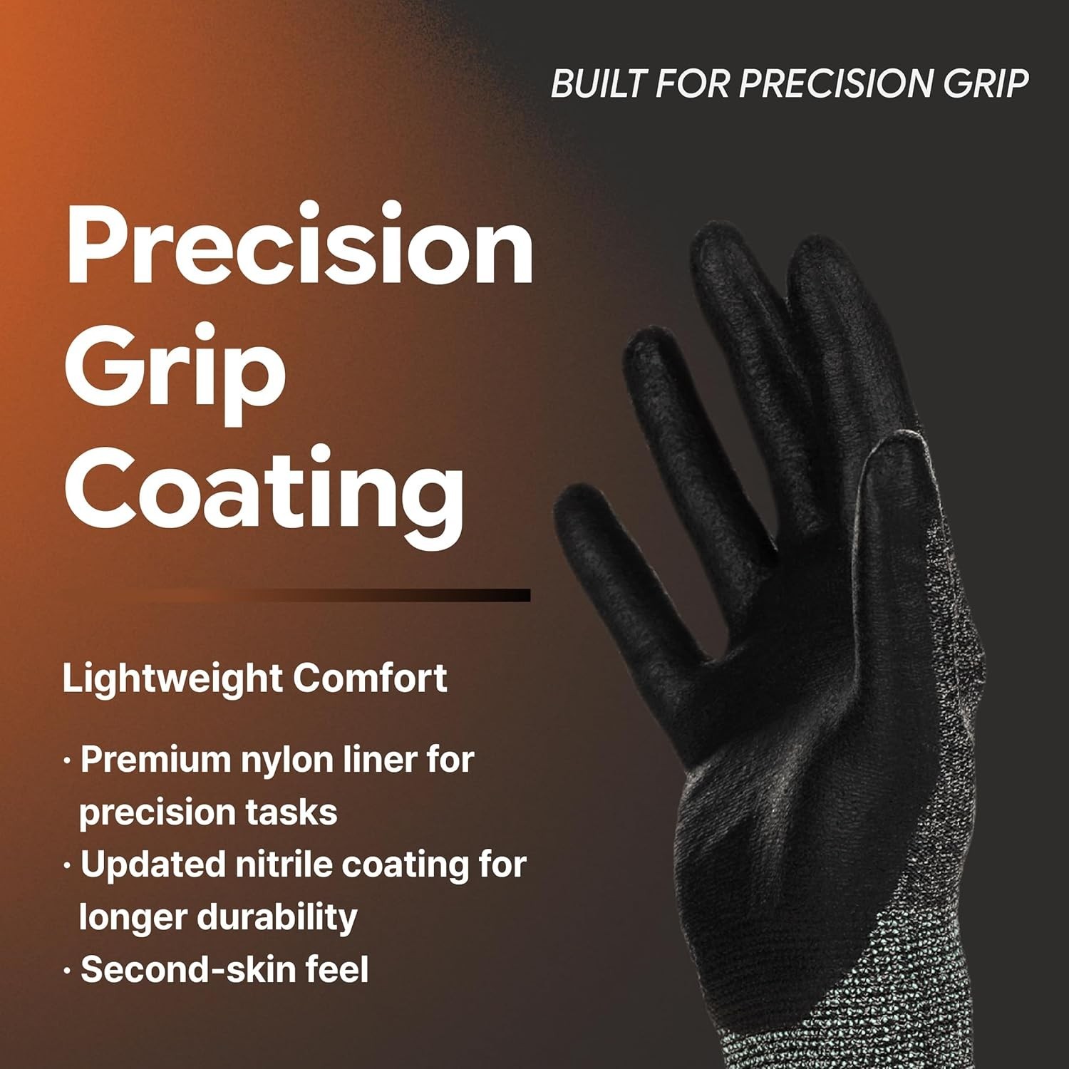 Nylon Work Gloves FN320, 3D Comfort Fit, Power Grip, Lightweight & Breathable…