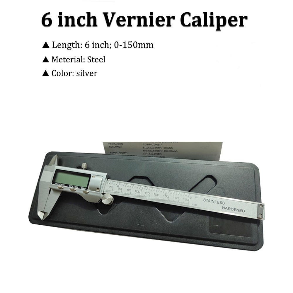 150mm Stainless Steel Caliper Vernier Micrometer Electronic Measuring Tool Ruler
