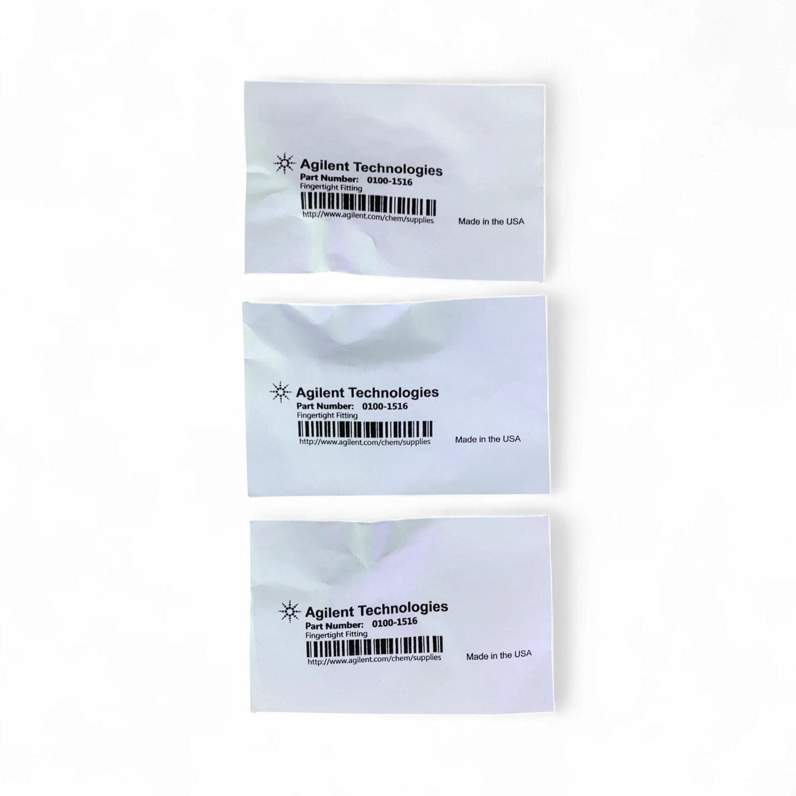 Agilent Technologies 0100-1516 Fingertight Fitting Lot of 3 NEW (Best Offer!)