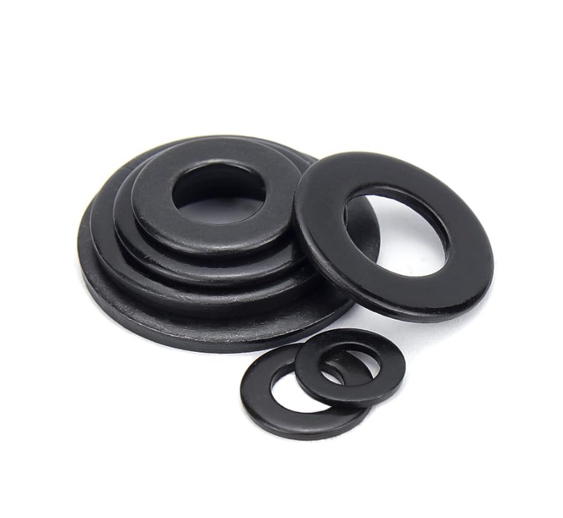 Black Carbon steel 8.8 grade Flat Washers M2 M2.5 M3 M4 M5 M6 M8 M10 M12 M14-M30