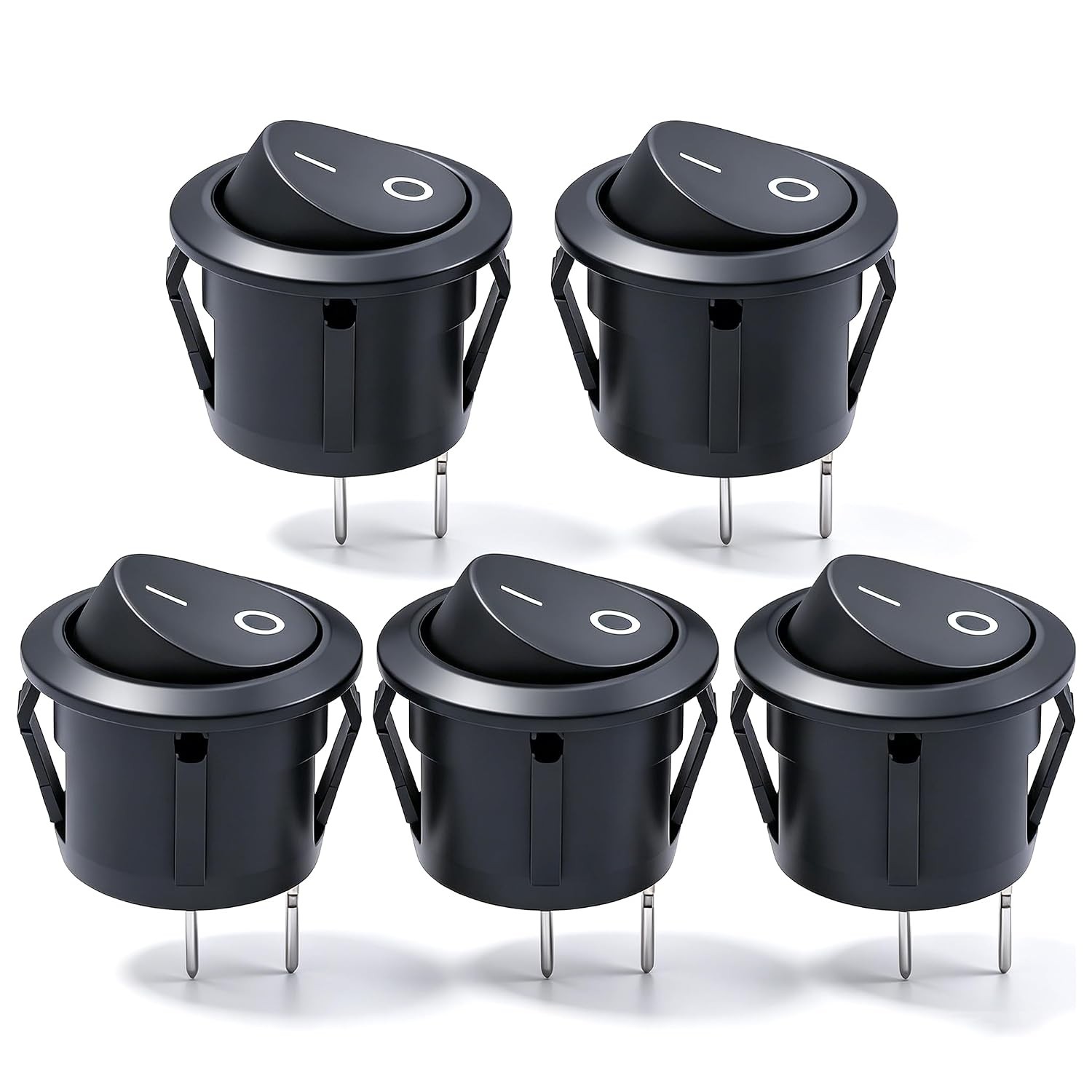 Mxuteuk 3Pcs Waterproof Momentary Rocker Switch (On)/Off/(On), DC 12V 10A Toggle