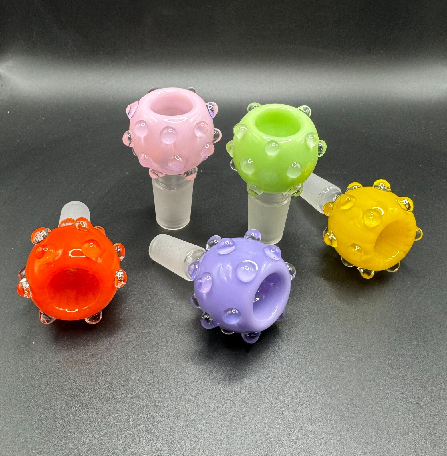 14mm X 18mm Colored Bloom Nubs Male Glass Bowl Piece Tobacco Choose Your Color
