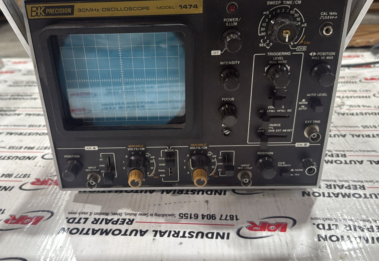 B+K PRECISION 1474 OSCILLOSCOPE FOR PARTS ONLY* FINAL SALE NO RETURNS ACCEPTED