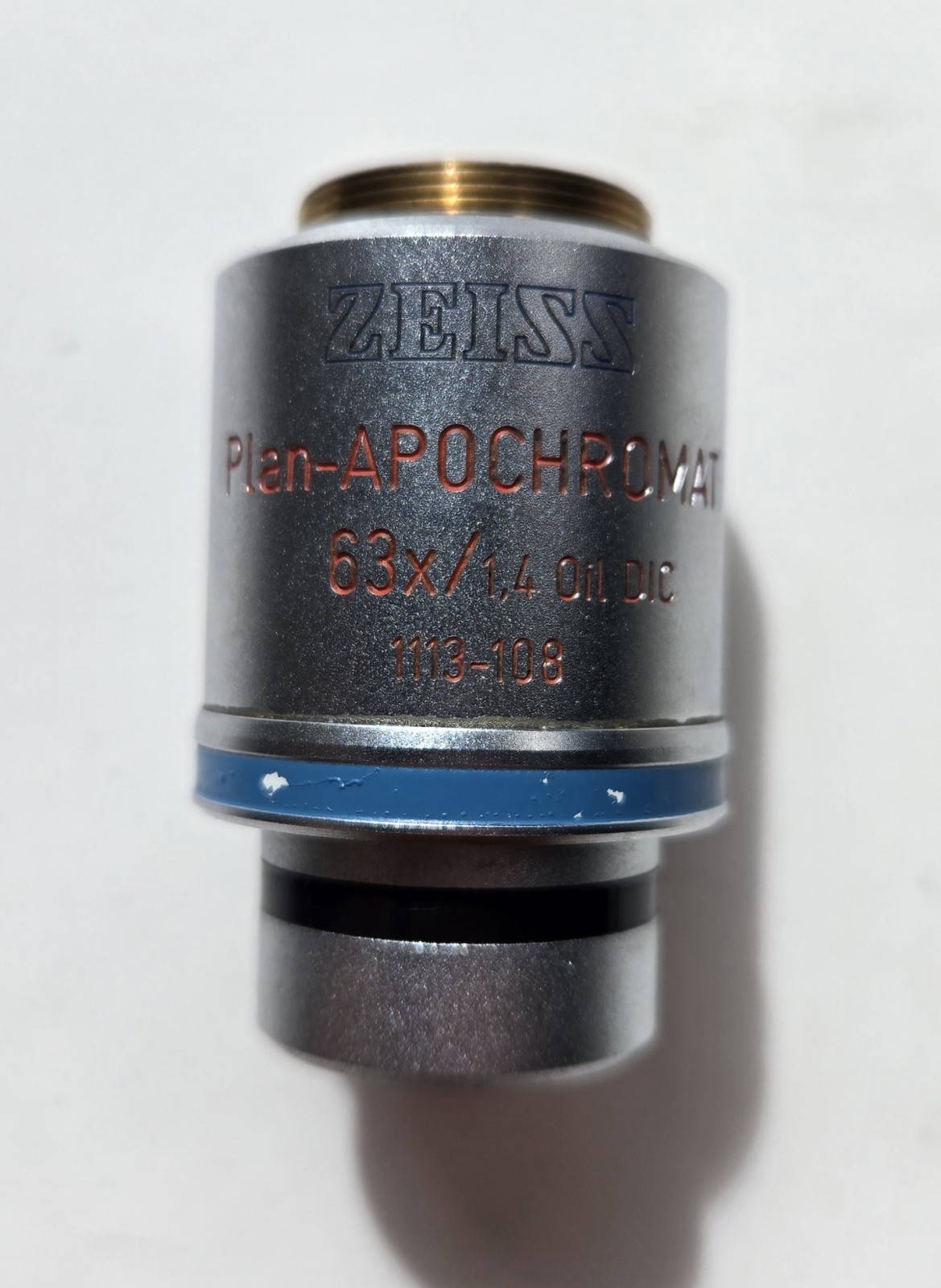 Zeiss Plan-Apochromat 63x/1.4 Oil DIC MicroscopeObjective 1113-108