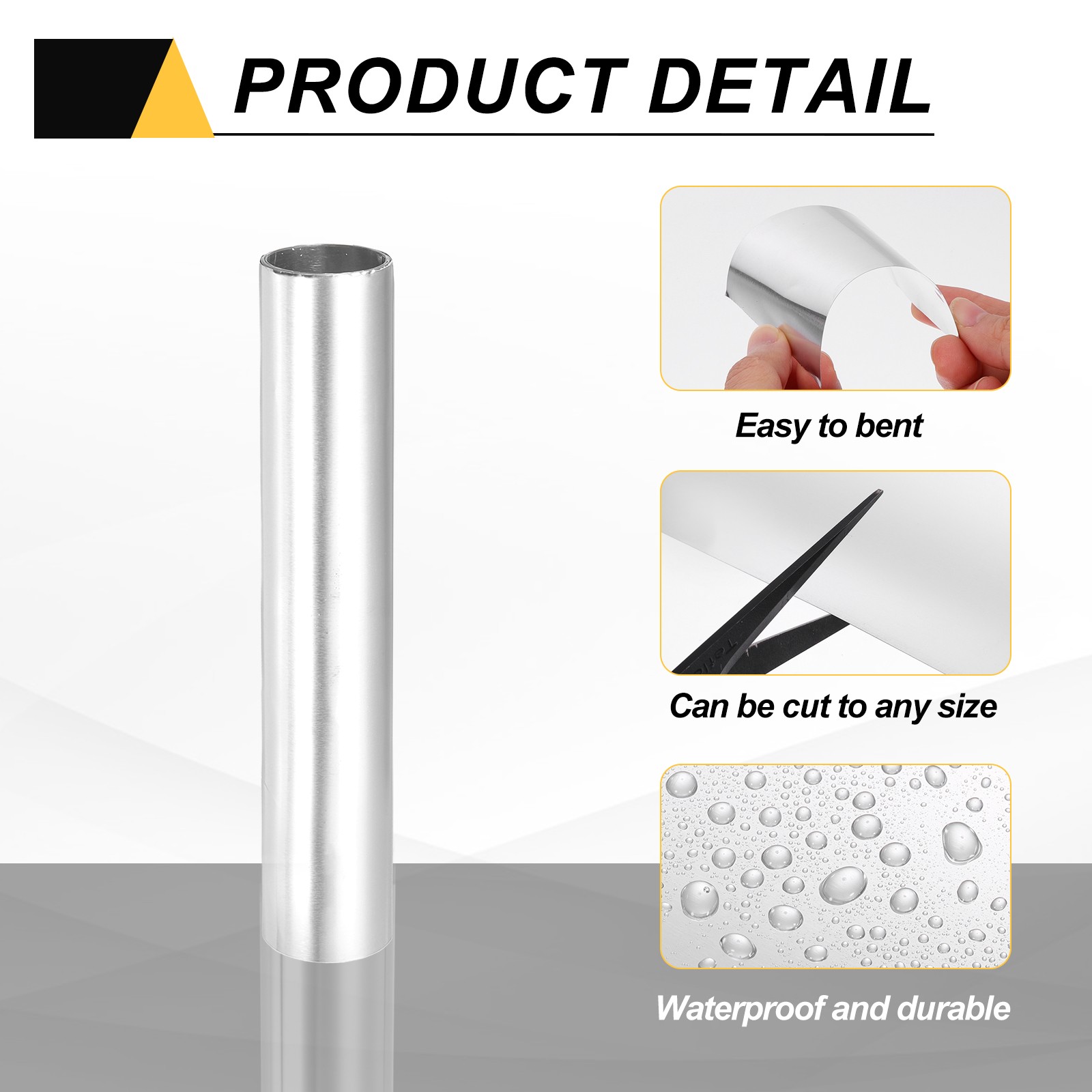 6in x 3.3ft Aluminum Flashing Roll, 0.05mm Metal Roof Panels for House Repair