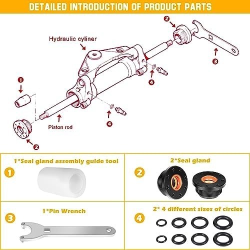 HC5345 Seal Kit For SeaStar Hydraulic Steering Cylinder Seal Kit with Pin Wrench