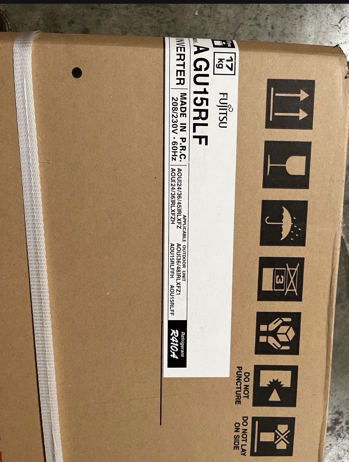 Fujitsu AGU15RLF Indoor Unit 15000 BTU Floor Mount Energy-Efficient Quiet