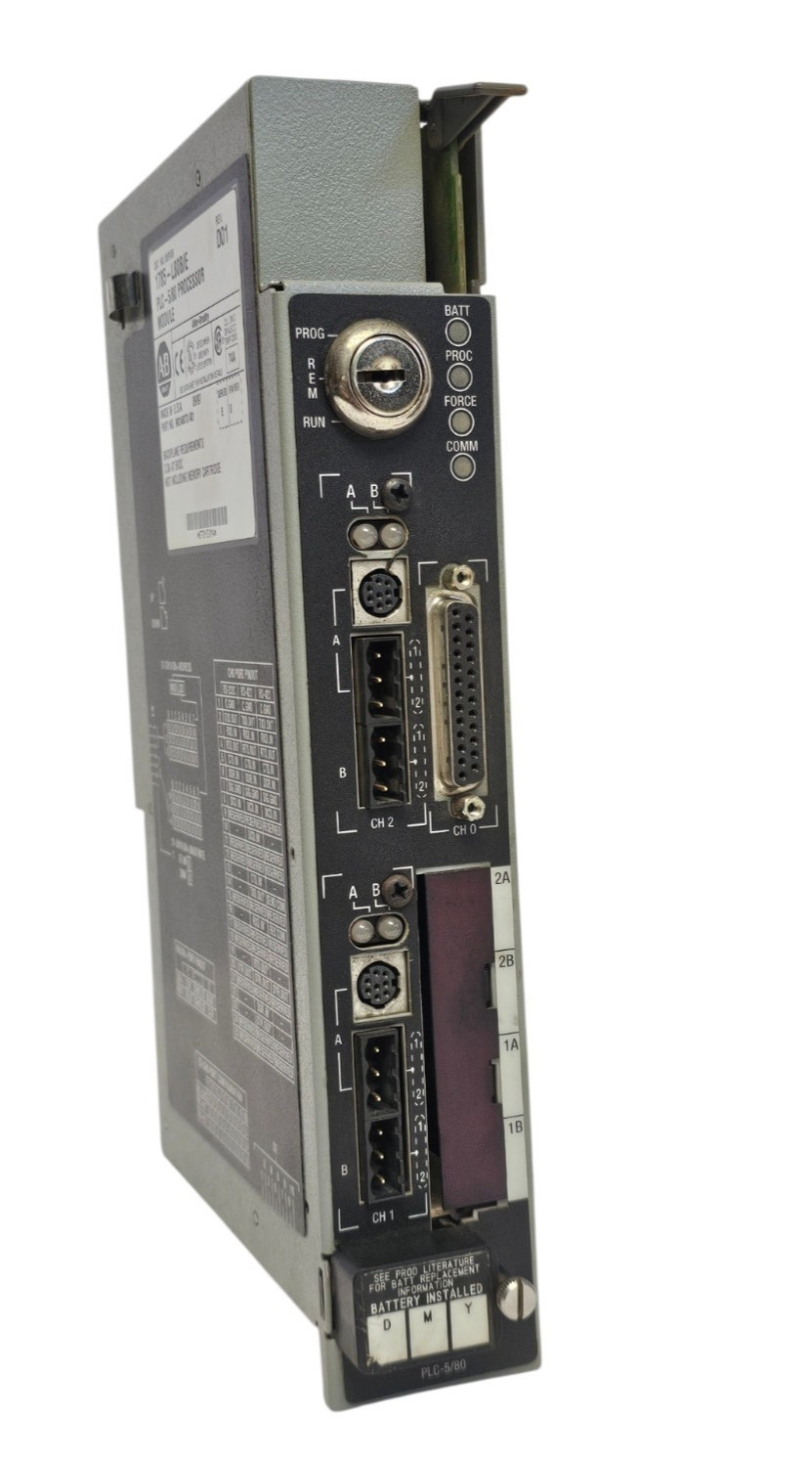 ALLEN BRADLEY 1785-L80B /E PLC-5/80 PROCESSOR MODULE REV. D01 F/W REV. B SER. E