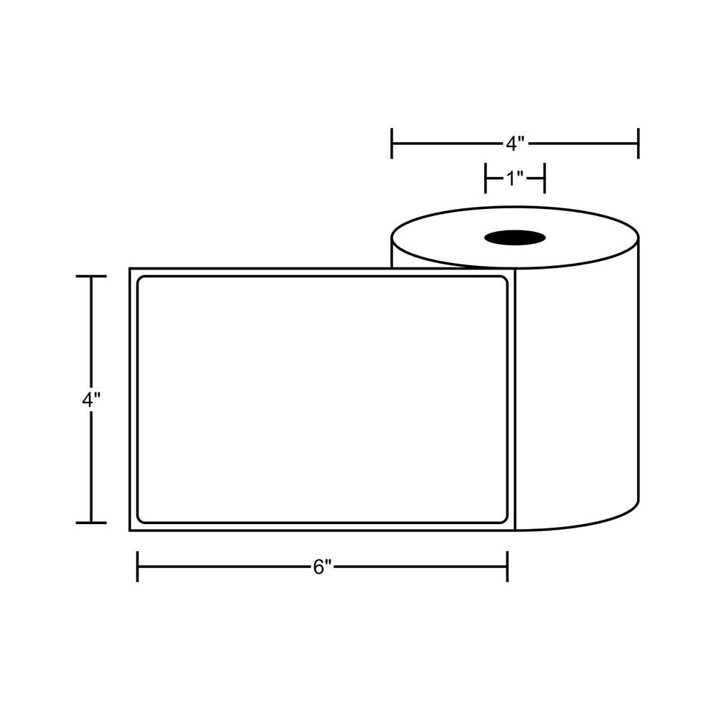 4″X6″ 250 Direct Thermal Blank Shipping Labels for Zebra 2844 ZP450 ZP500 ZP505
