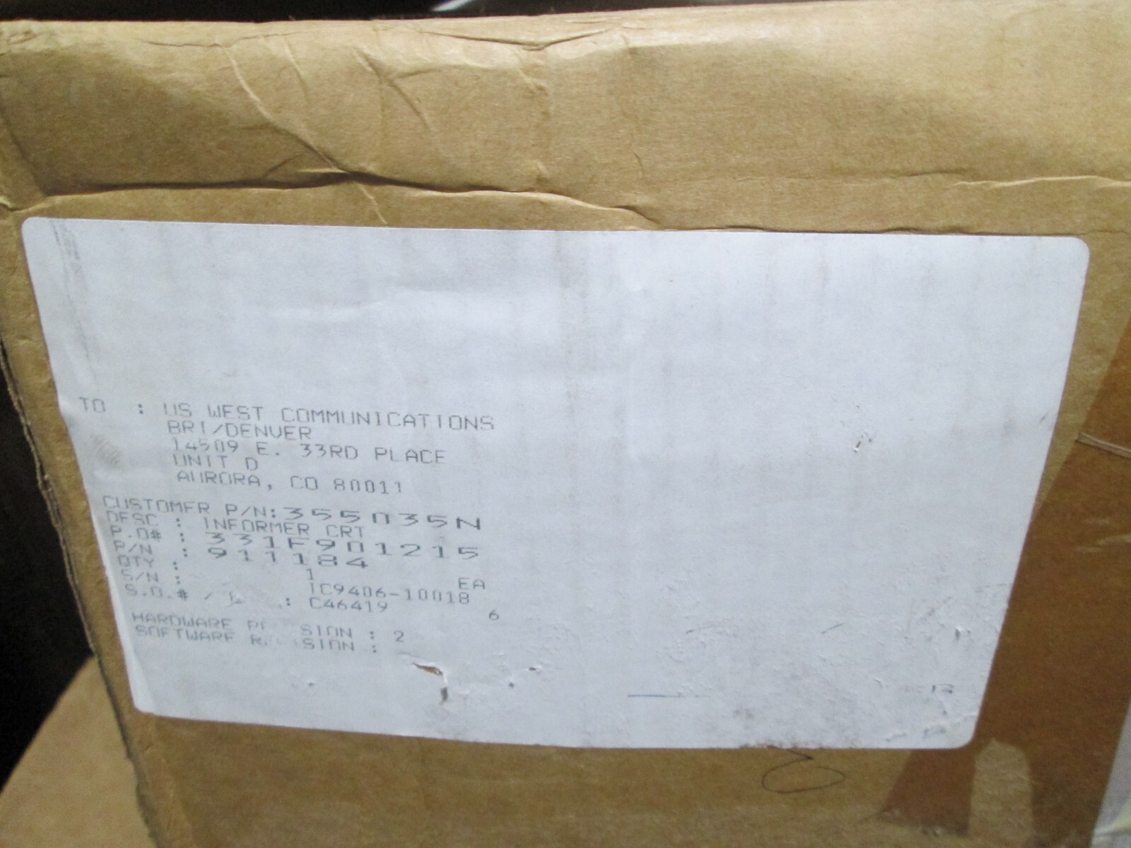 Positron Model 911184,Informer Computer Terminals ICT Model ALI 911 PED