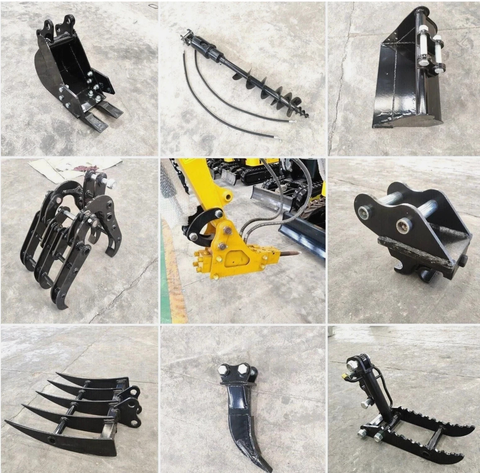 13 Attachments Bundle TERROR XI Mini Excavator Digger 13.5hp Gas B&S EPA Engine