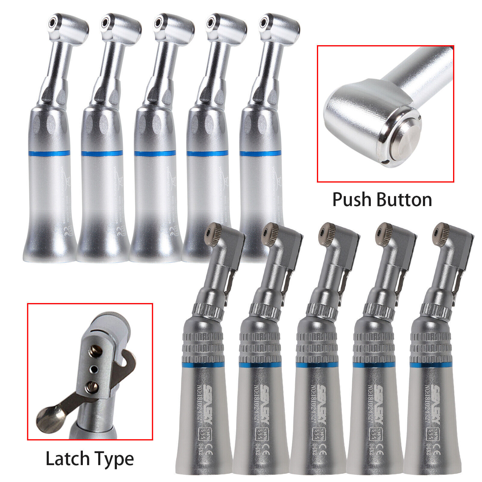 Dental Push / Latch type Contra Angle Slow Low Speed Handpiece E-type NSK Style