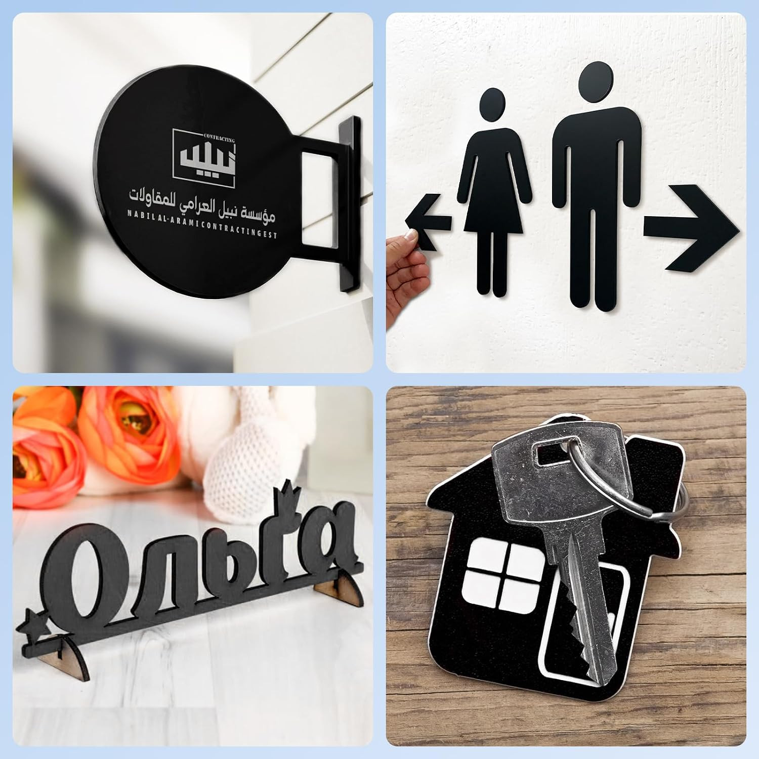 Laser Engraving Blank ABS Double Color Plastic Sheet (Black) | 11.8X6.49X0.05 In