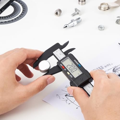 Digital Caliper 0-6 Inch LCD Screen Inch/mm Conversion Plastic Carbon Fiber