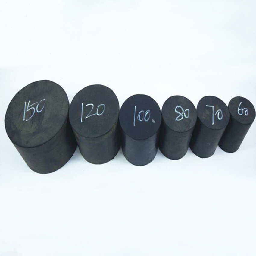 Dia 21mm-150mm Solid Natural Rubber Round Rods Bar Stick Length 40mm-500mm Black