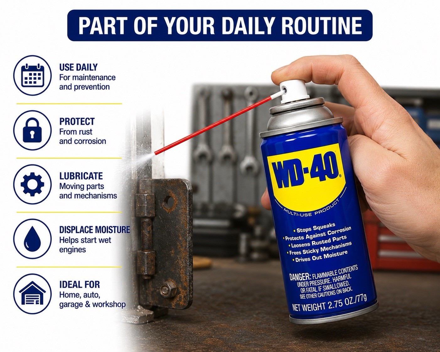 WD-40 Multi Use Product Spray 2.75 Oz (6PACK) Lubricant Rust Protection