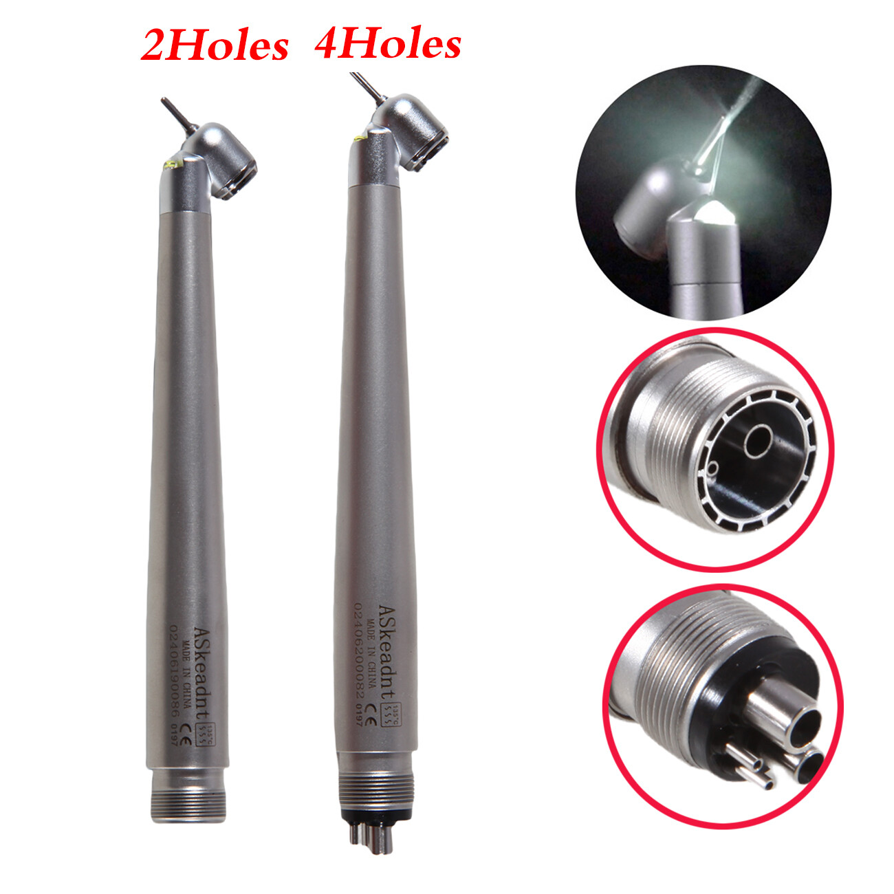 NSK Style Dental Surgical 45° Degree /LED High Speed Handpiece Turbine 2/4Holes