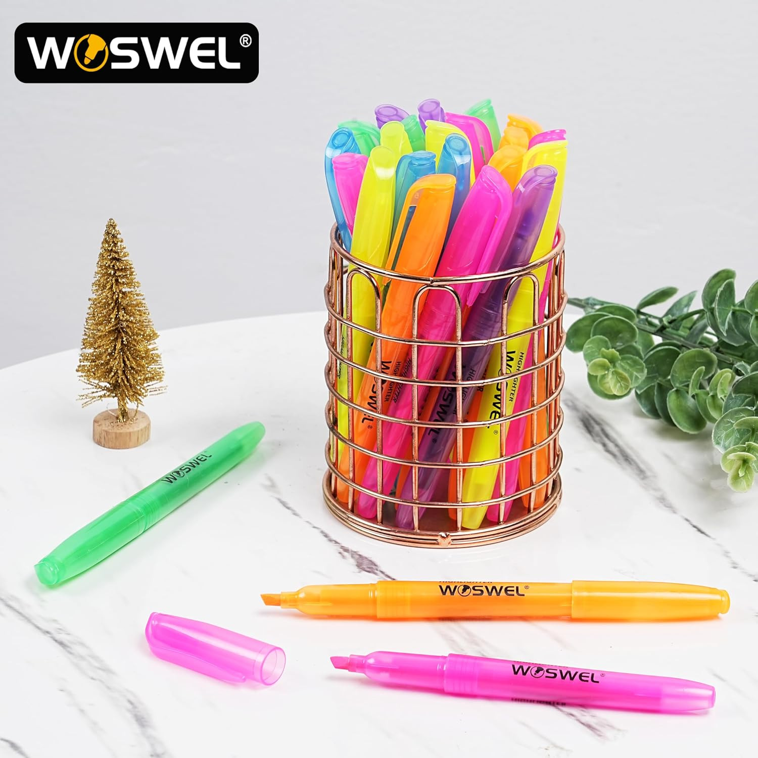 Highlighters Bulk, 120 Pack 6 Assorted Colors No Bleed Chisel Tip Highlighter Ma