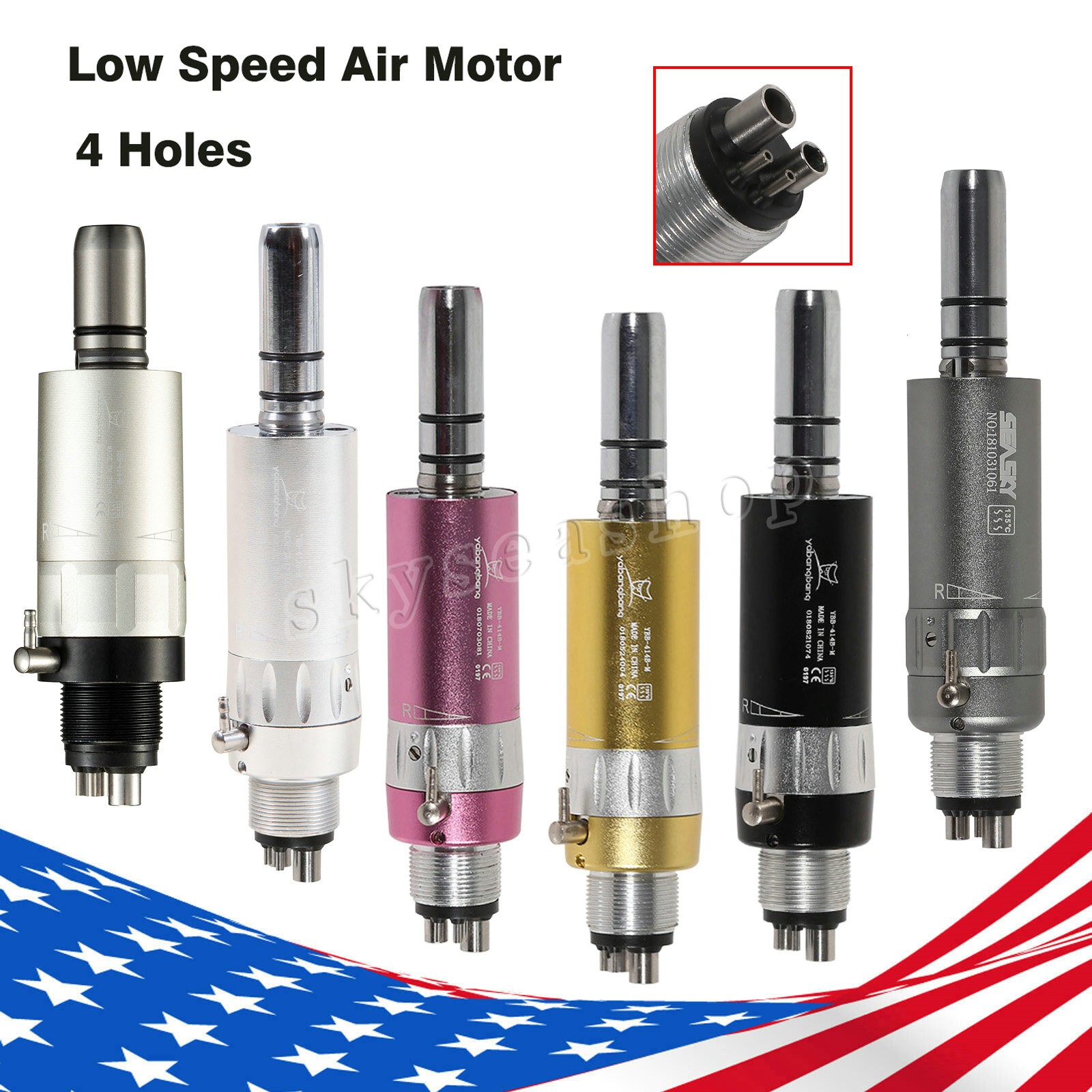 NSK Style Dental Low Slow Speed Air Motor Handpiece 2/4 Hole E-type 5 Models