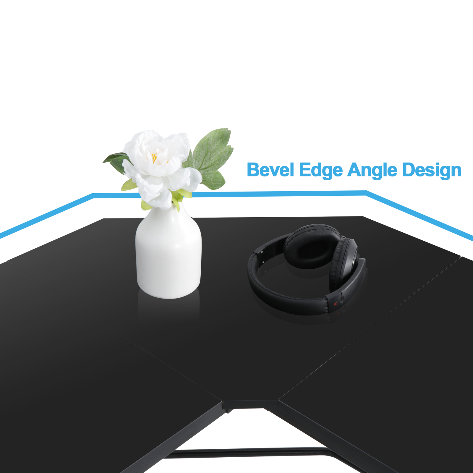L-Shaped Corner Computer Desk Gaming Desk PC Laptop Table Workstation Black 66″