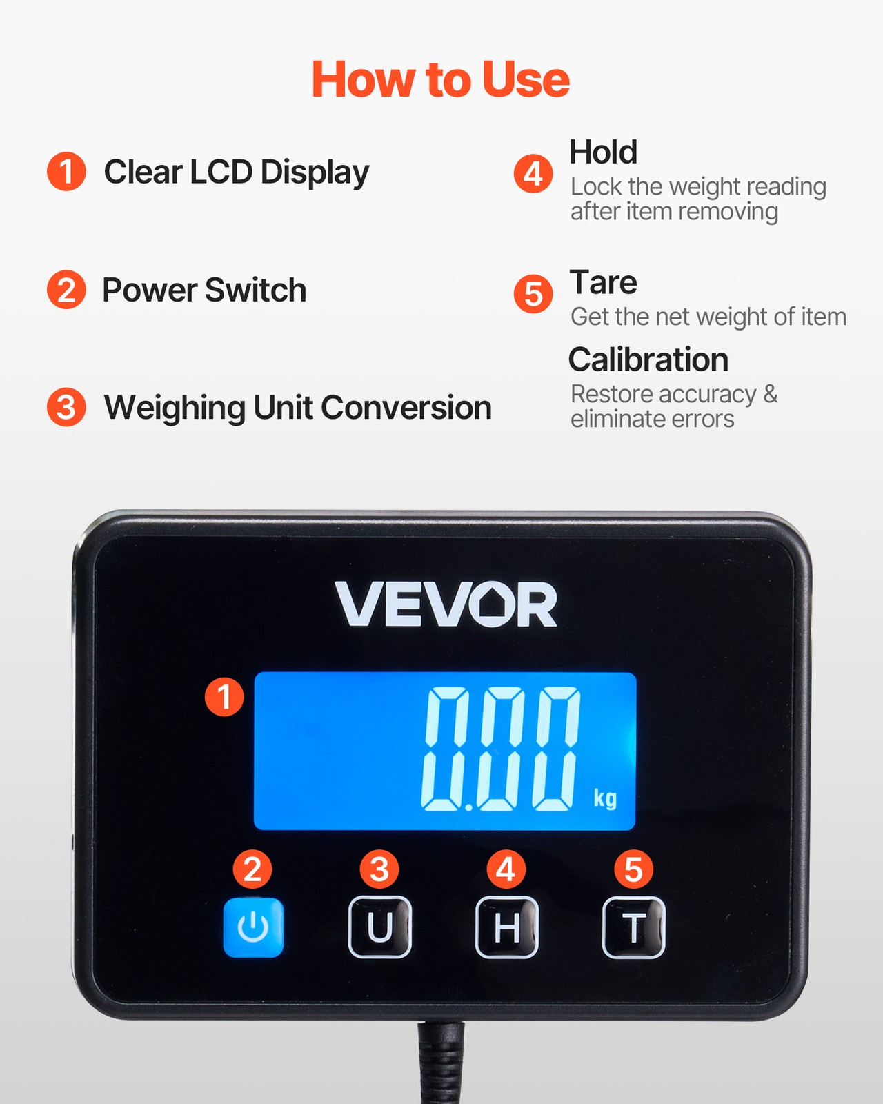 VEVOR 660 lbs Digital Postal Scale 0.7 oz/3.5 oz Dual Accuracy Shipping Scale