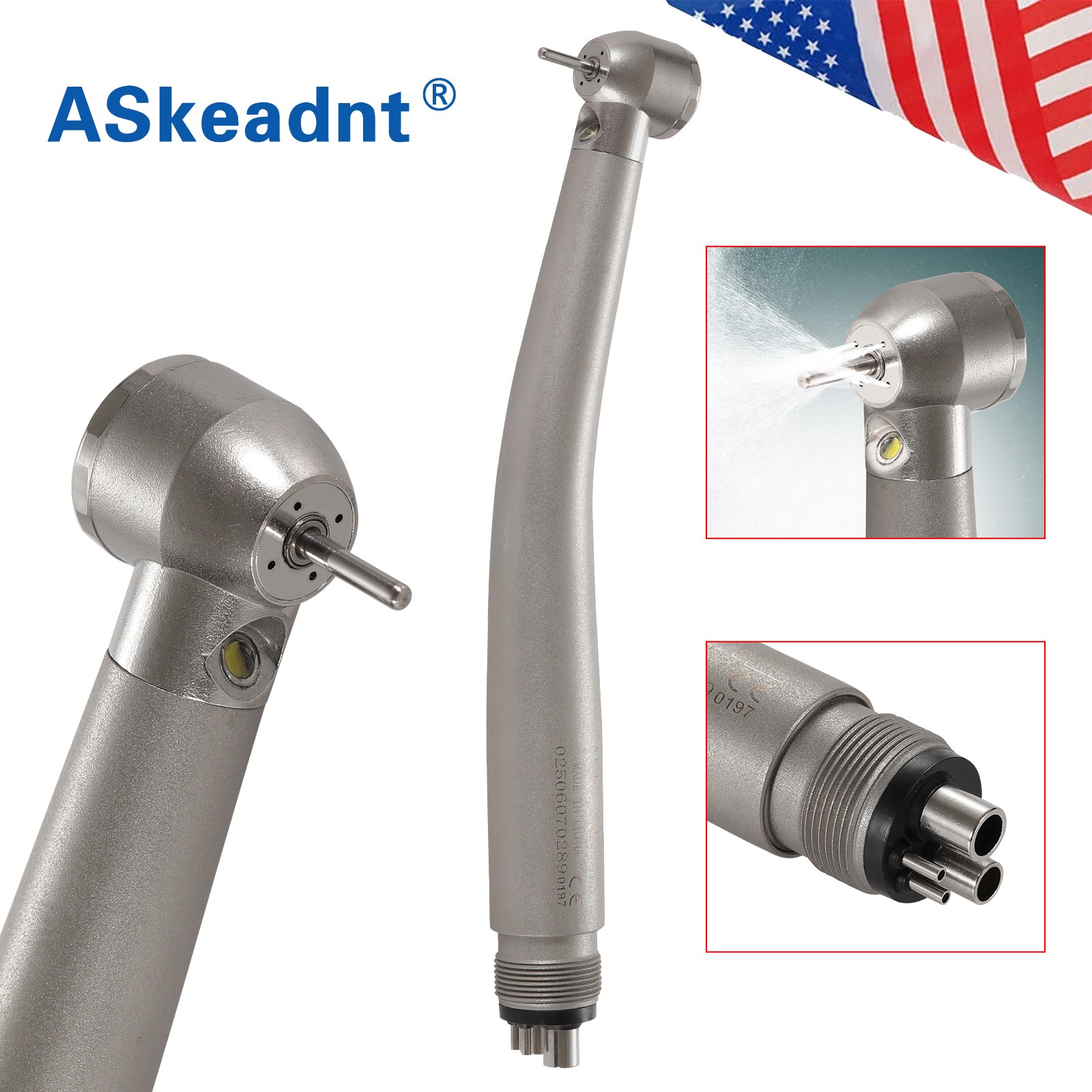NSK Style Dental Fiber Optic High Speed Turbine Handpiece LED E-generator 4Hole