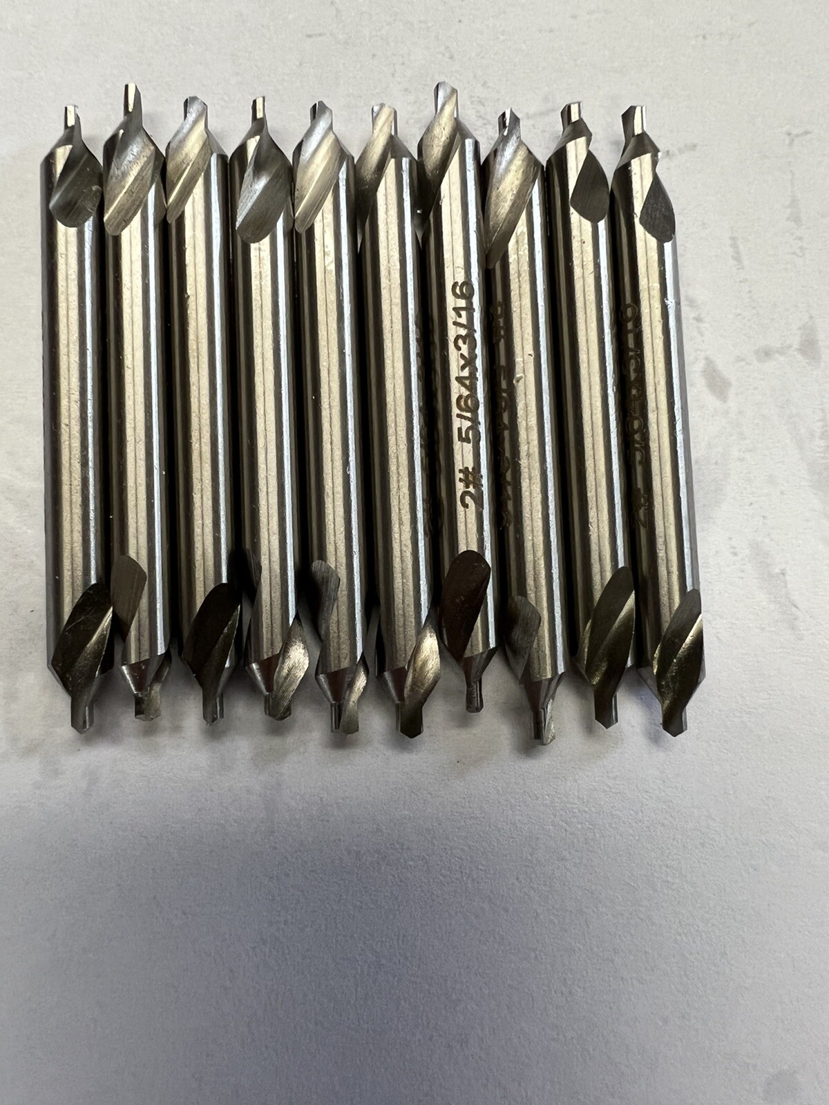 20pcs M2 HSS #2 center drills 5/64×3/16×1-7/8″ #530-200