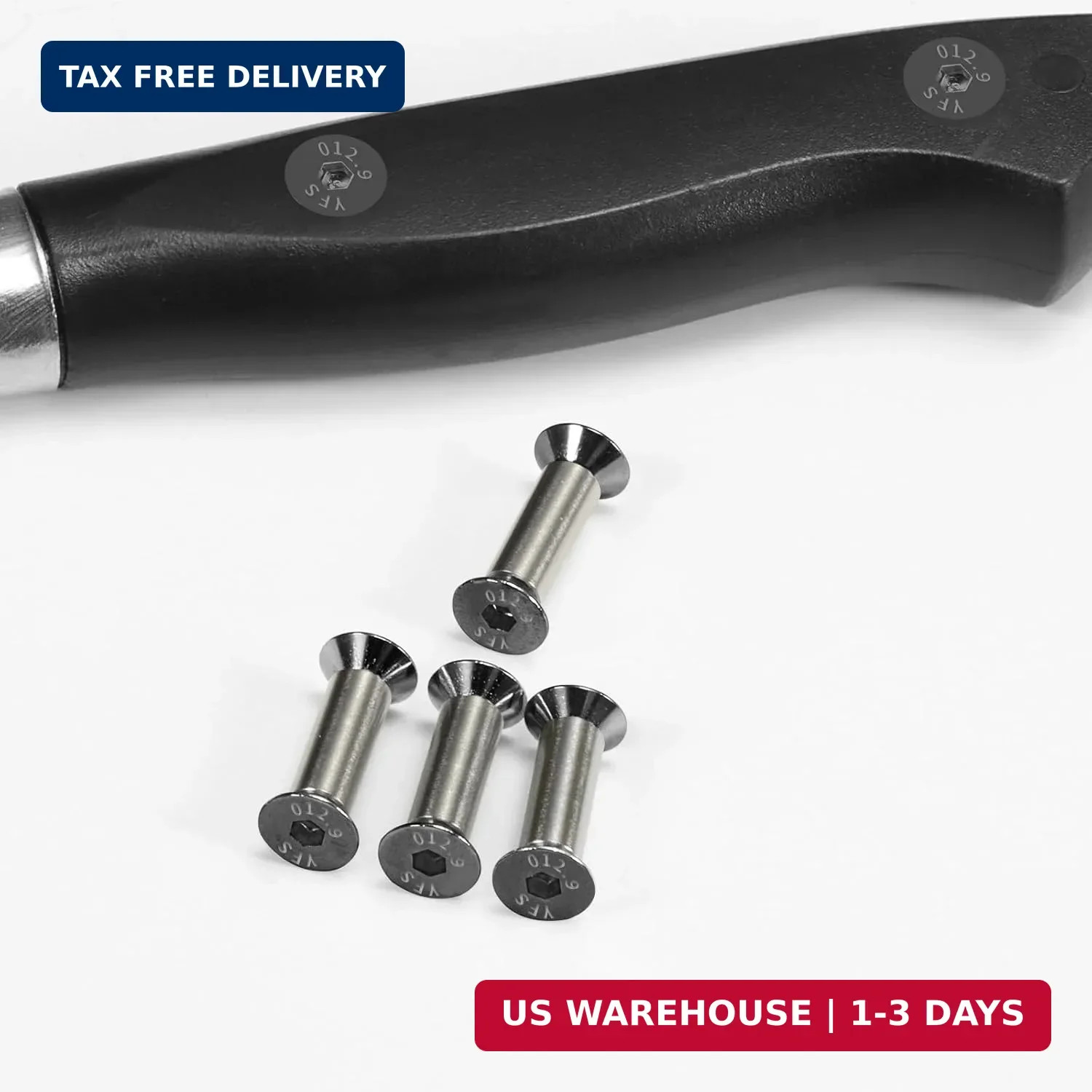 10 Packs Knife Handle Screws Rivets Bolts Fasteners,Hex Flat Head Screws for Bla
