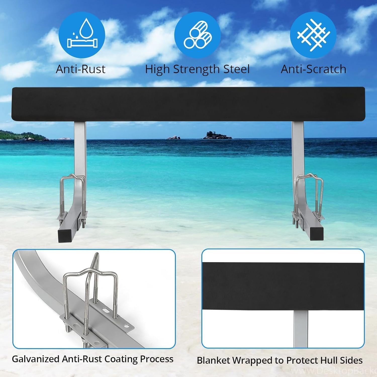 2PCS Boat Trailer Bunk Board Guide ons 60″ Rail Guides Makes Loading Boat US