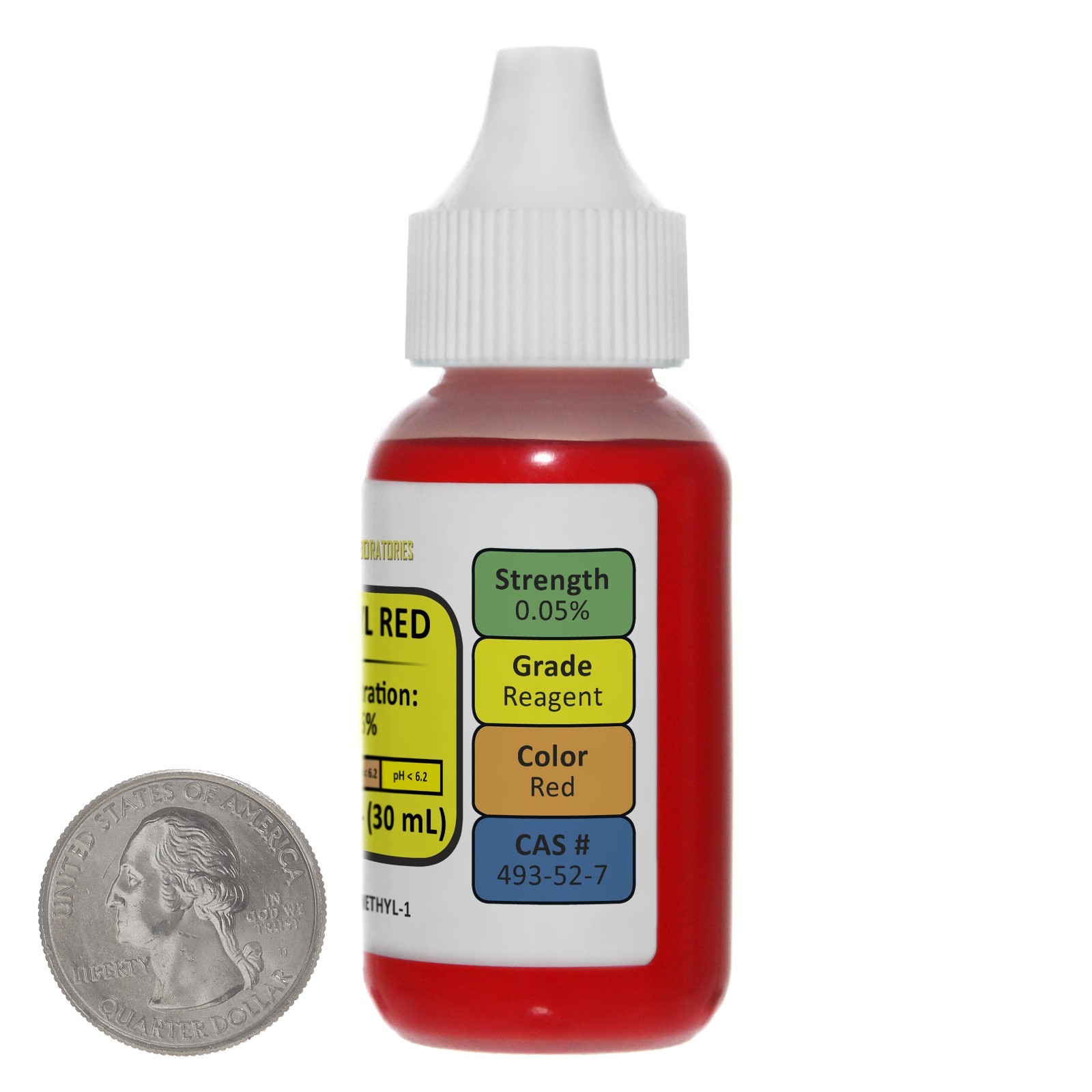 Methyl Red Indicator [0.05% Solution] Reagent Grade 1 Oz in a Dropper Bottle USA