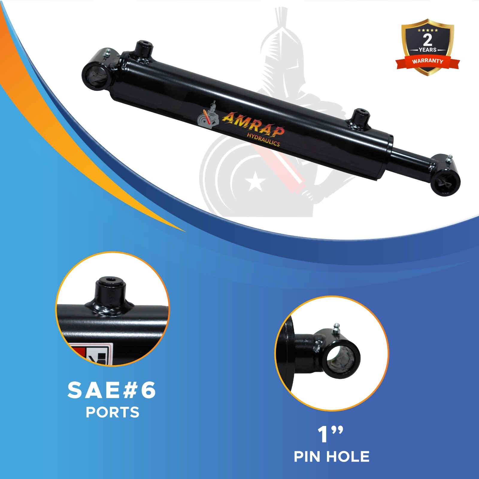 2×8 Hydraulic Cylinder – 2″ Bore, 8″ Stroke – Welded Cross Tube Cylinder (new)